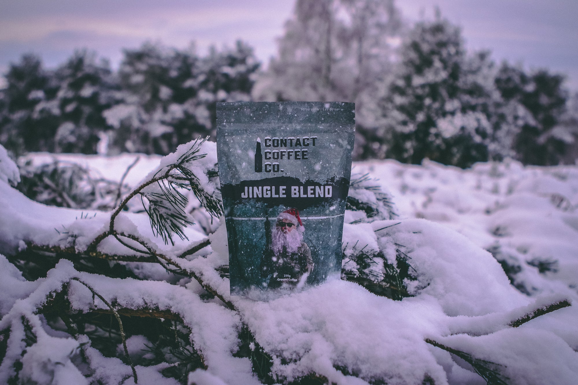 Christmas Coffee in snow