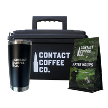 Load image into Gallery viewer, coffee survival kit - black tin / after hours
