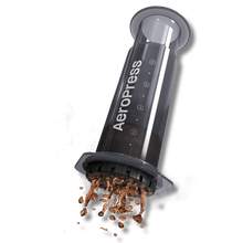 Load image into Gallery viewer, AeroPress XL vertical with coffee extracted
