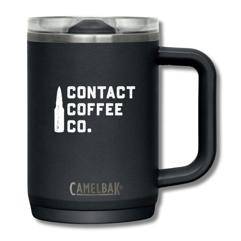 Camelbak Thrive thermal mug with Contact Coffee Logo.