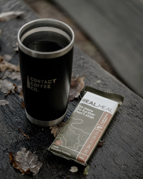 Meal replacement bar and 20 oz coffee tumbler