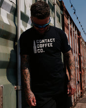 Load image into Gallery viewer, Contact Coffee Logo T-Shirt, Black - front on