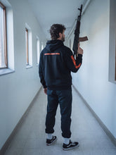 Load image into Gallery viewer, Male 16 Black Caffeinate to Operate hoodie Back