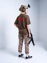 Load image into Gallery viewer, Female 18 Brown Death Before Decaf shirt Back