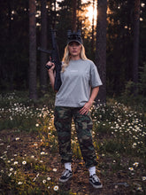Load image into Gallery viewer, Female 25 Grey Small Contact logo shirt Front