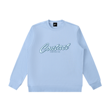 Load image into Gallery viewer, Script logo sweatshirt, Light blue, garment flat lay.