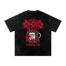 Load image into Gallery viewer, Washed graphic tee, Black, garment flat lay.