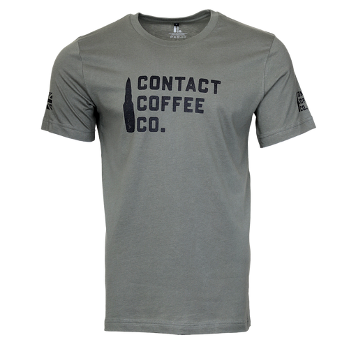 military green contact coffee co t-shirt