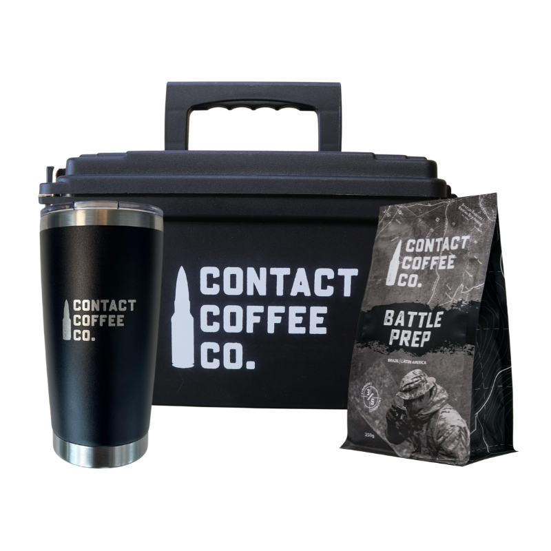 coffee survival kit - black tin / battle prep