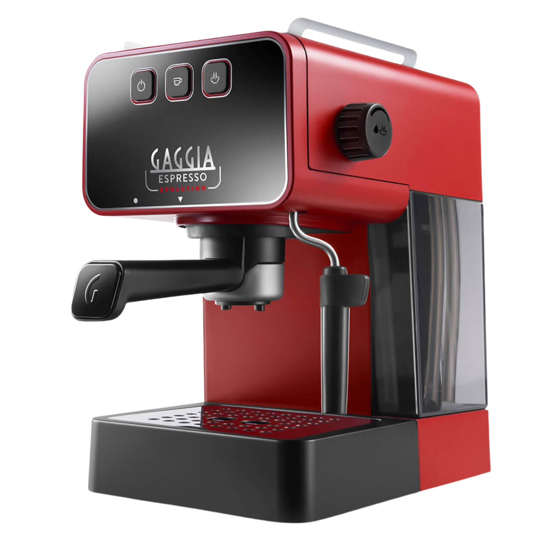 front view of red gaggia evolution