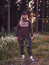 Load image into Gallery viewer, Female 01 Brown Varsity logo sweatshirt Front
