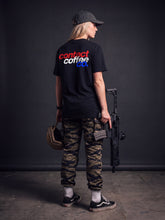 Load image into Gallery viewer, Female 03 Black Tricolour logo shirt Back
