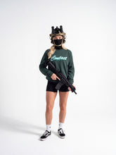 Load image into Gallery viewer, Female 05 Green Script logo sweatshirt Front
