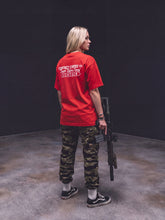 Load image into Gallery viewer, Female 09 Red Death Before Decaf shirt Back
