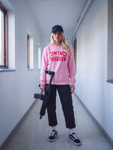 Load image into Gallery viewer, Female 26 Pink Varsity logo sweatshirt Front
