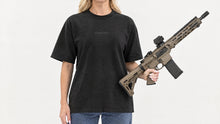 Load image into Gallery viewer, Female 30 Black Small Contact logo shirt Front
