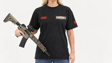 Load image into Gallery viewer, Female 31 Black Caffeinate to Operate shirt Front
