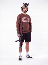 Load image into Gallery viewer, Male 01 Brown Varsity logo sweatshirt Front
