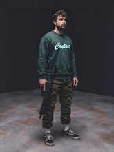 Load image into Gallery viewer, Male 05 Green Script logo sweatshirt Front
