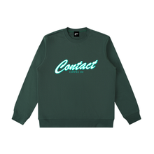 Load image into Gallery viewer, Script logo sweatshirt, Green, garment flat lay.
