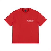 Load image into Gallery viewer, Death Before Decaf tee, Red, garment flat lay.
