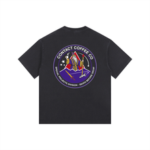 Load image into Gallery viewer, Wizard tee, Black, garment flat lay.
