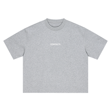 Load image into Gallery viewer, Small Contact logo tee, Grey, garment flat lay.
