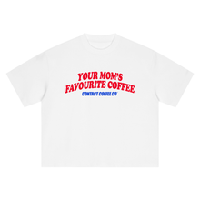 Load image into Gallery viewer, Your moms favourite coffee tee, White, garment flat lay.
