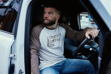 Load image into Gallery viewer, Contact Coffee Baseball Long Sleeve, Cement / Clay - worn front on
