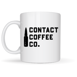 white contact coffee co mug